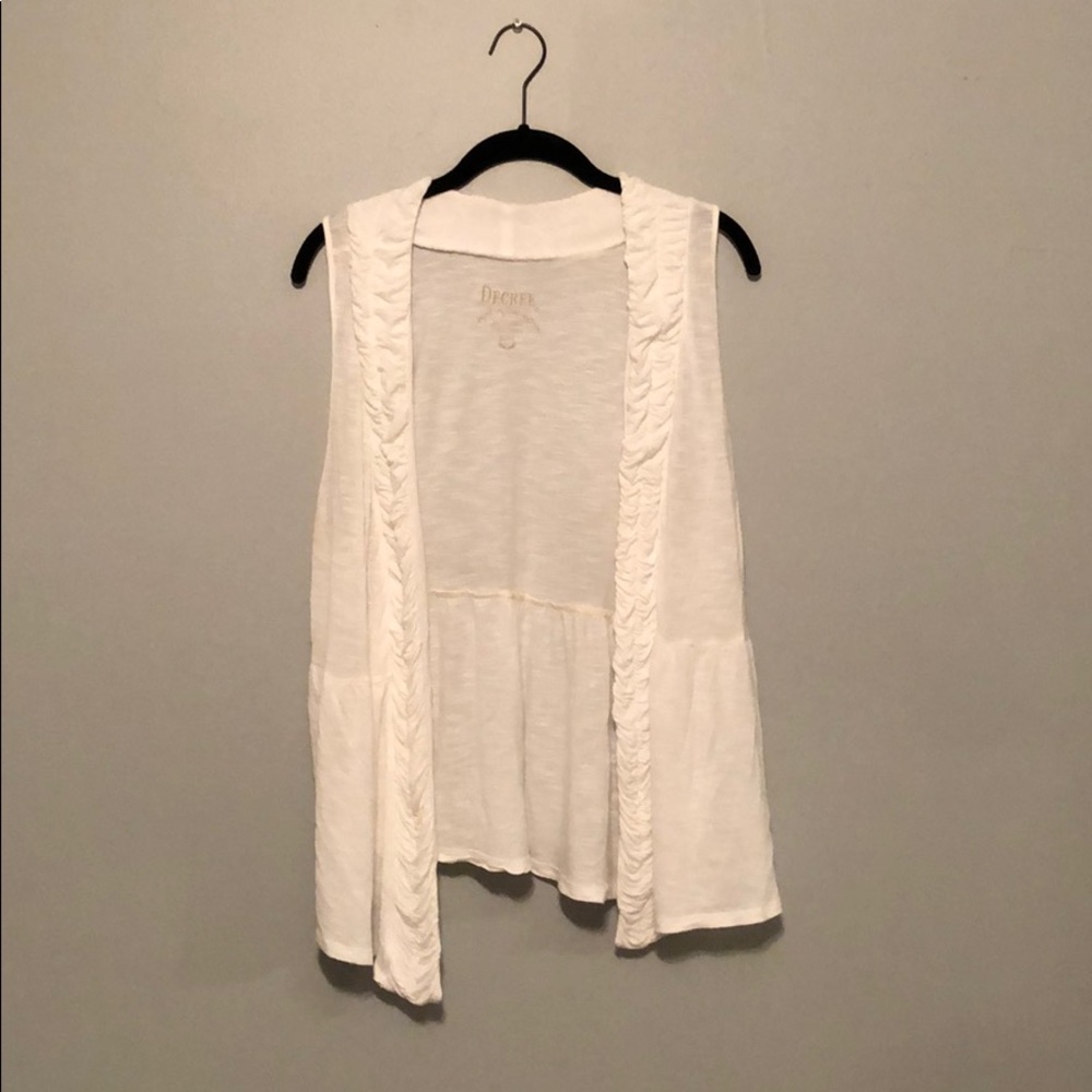 Cream No Sleeve Ruched Wrap
